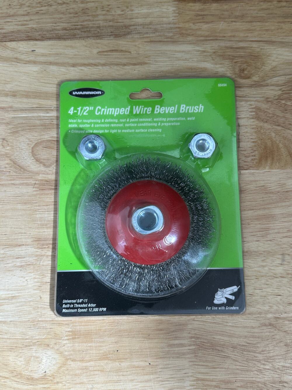 4-1/2" Crimped Beveled Wire Brush Grinding Wheel Universal Fit 5/8"-11 Arbor